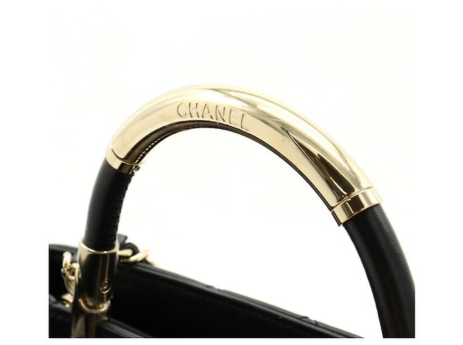 Chanel Matelassé Coco Mark Lederhandtasche Schwarz - Ansicht 4