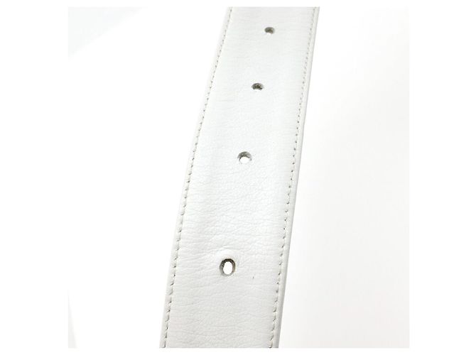 Timeless Cinturón de cuero Chanel Coco Mark Blanco - vista 6
