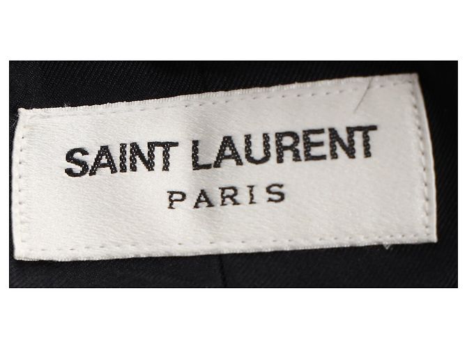 Saint Laurent Single-Breasted Blazer in Navy Blue Wool - view 4