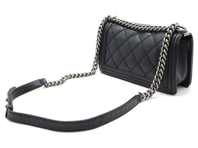 Borsa a Spalla in Pelle Wild Stitch Boy 25 di Chanel Nero - vista 2