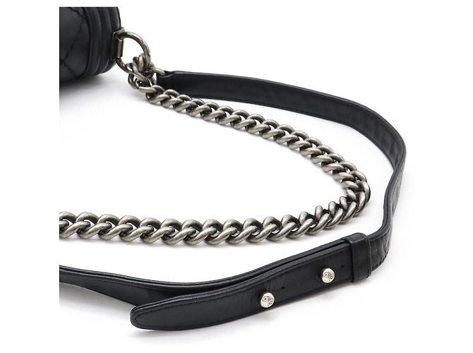 Borsa a Spalla in Pelle Wild Stitch Boy 25 di Chanel Nero - vista 7