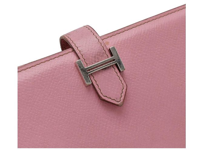 Hermès Béarn Leder Langbörse Pink - Ansicht 4