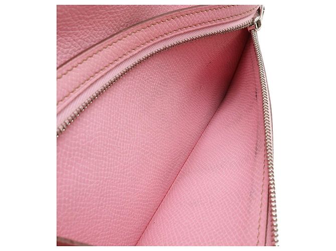 Hermès Béarn Leder Langbörse Pink - Ansicht 8