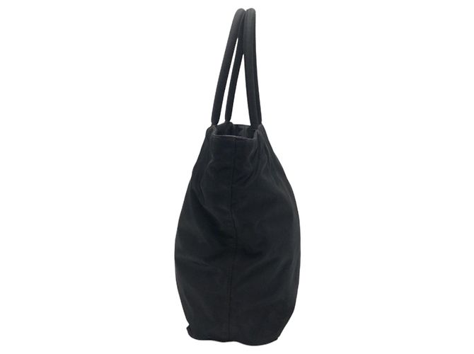 Bolso tote de nylon tessuto con logo triangular Prada Negro - vista 8