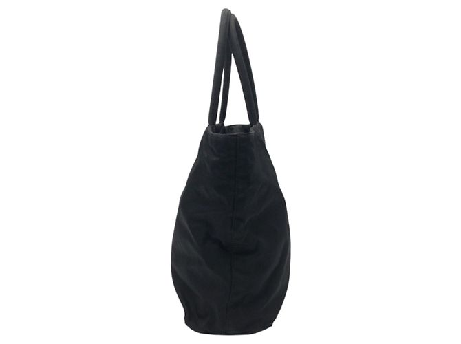 Bolso tote de nylon tessuto con logo triangular Prada Negro - vista 9