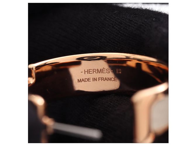 Hermès Orecchini Oran Creole in pelle placcata oro Hermes D'oro Metallico - vista 4