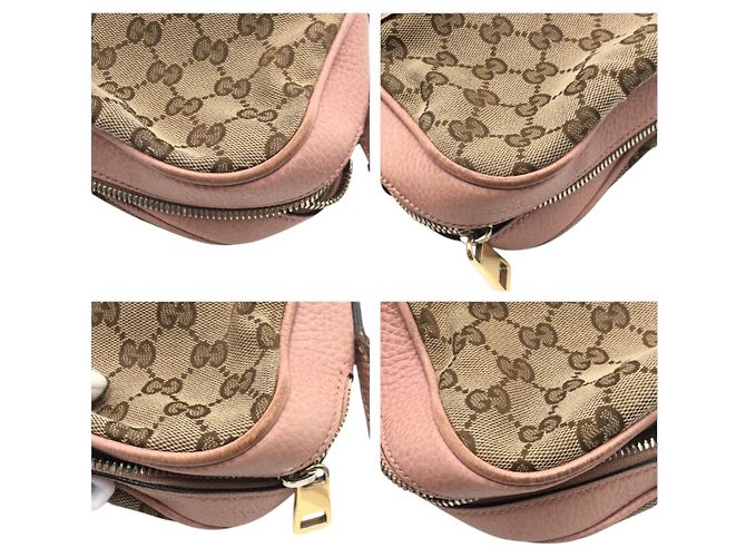 Borsa a Spalla in Tela GG e Pelle Gucci Rosa - vista 5