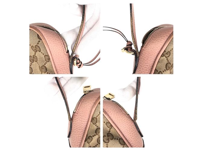 Borsa a Spalla in Tela GG e Pelle Gucci Rosa - vista 7