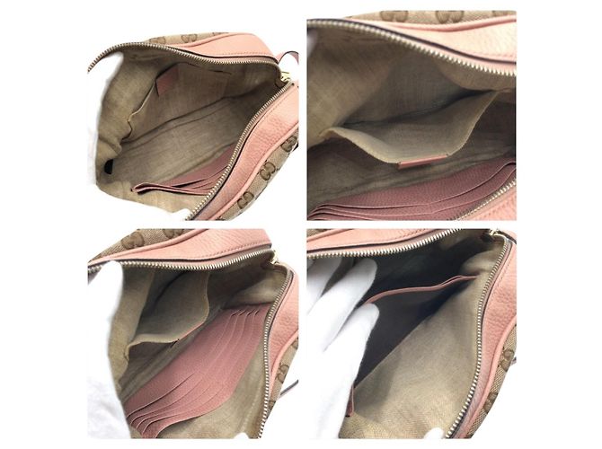 Borsa a Spalla in Tela GG e Pelle Gucci Rosa - vista 8