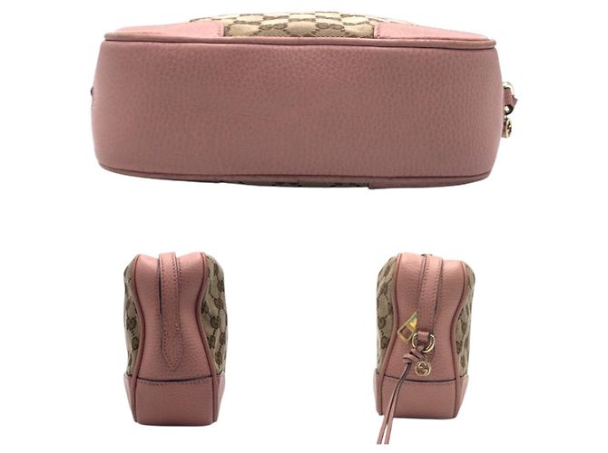 Borsa a Spalla in Tela GG e Pelle Gucci Rosa - vista 9