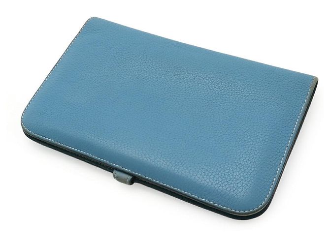 Portafoglio Bifold Hermès Dogon Duo GM Blu - vista 2