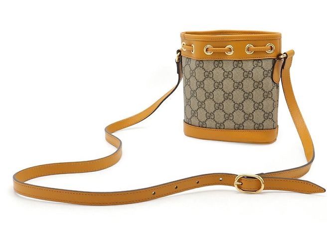 Mini borsa a secchiello Ophidia KAI GG Supreme di Gucci Marrone Beige - vista 2