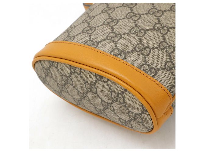 Mini borsa a secchiello Ophidia KAI GG Supreme di Gucci Marrone Beige - vista 3
