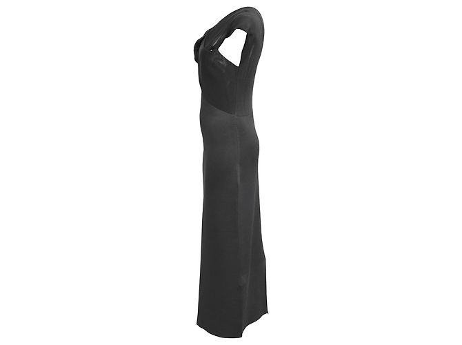 Victoria Beckham Twist Drapierte Midi-Kleid aus schwarzer Viskose - Ansicht 2