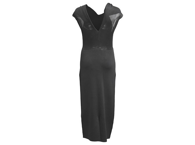 Victoria Beckham Twist Drapierte Midi-Kleid aus schwarzer Viskose - Ansicht 3
