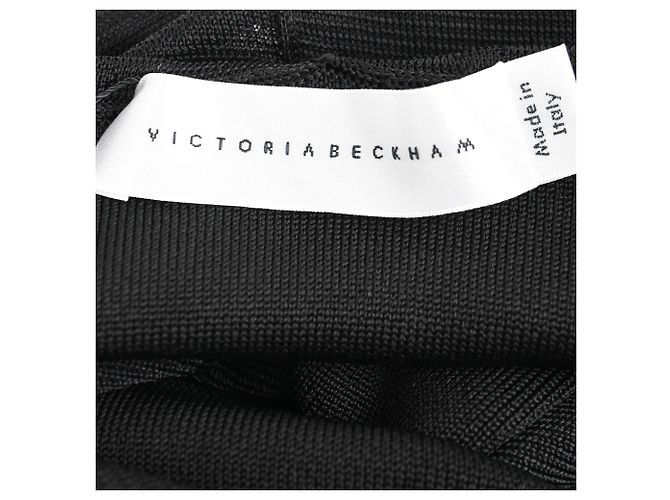 Victoria Beckham Twist Drapierte Midi-Kleid aus schwarzer Viskose - Ansicht 4