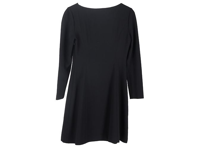 Theory Mini-Kleid aus schwarzem Polyester-Crêpe - Ansicht 2