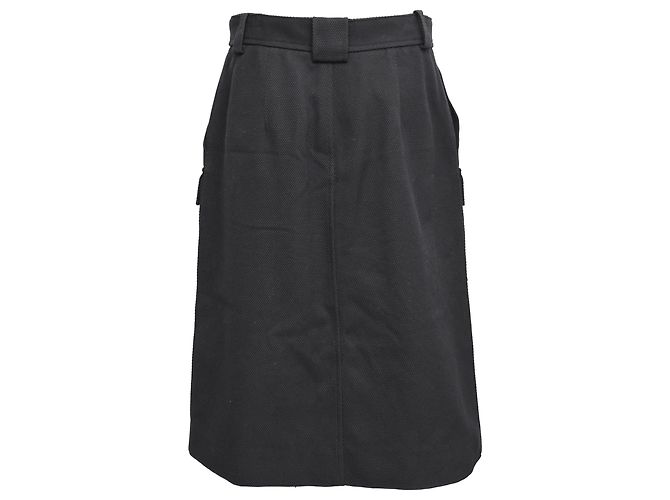 Falda midi cargo Bottega Veneta en algodón negro - vista 3