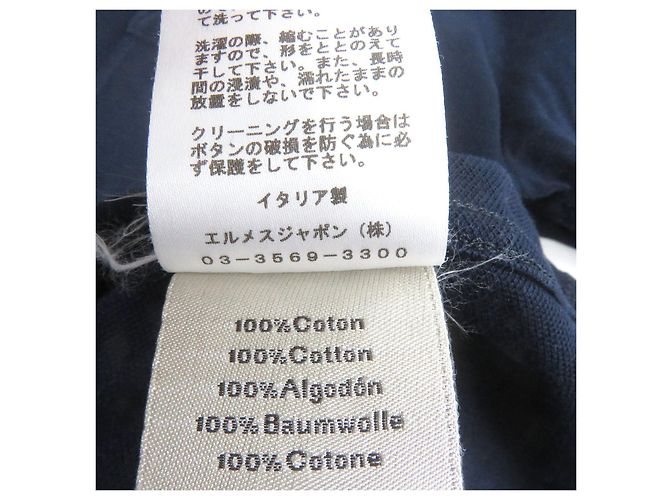 Camiseta Polo de Algodón Hermès Azul Azul marino - vista 9
