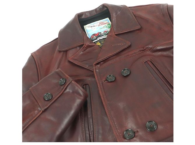 Autre Marque Abrigo de cuero de caballo Burnstormer Aero Leather Castaño Burdeos - vista 2