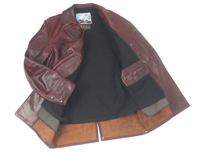 Autre Marque Abrigo de cuero de caballo Burnstormer Aero Leather Castaño Burdeos - vista 3