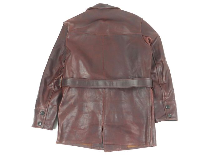 Autre Marque Abrigo de cuero de caballo Burnstormer Aero Leather Castaño Burdeos - vista 4
