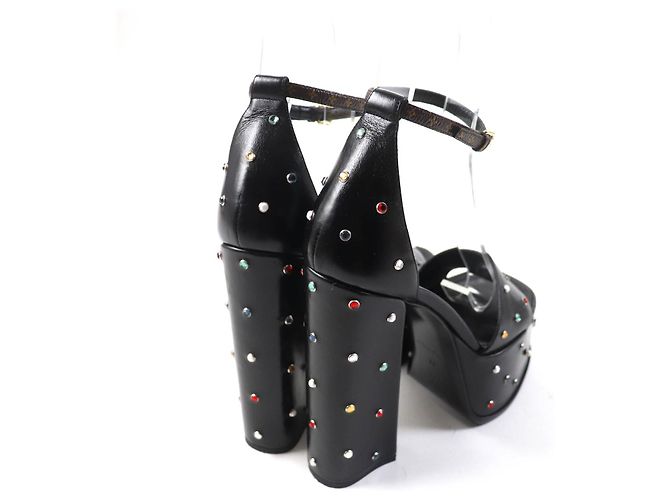 Sandali con tacco Louis Vuitton Monogram Nero - vista 3