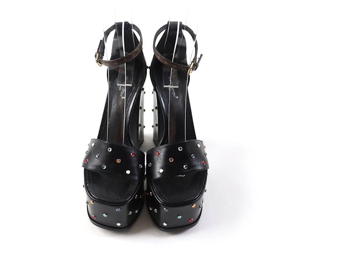 Sandali con tacco Louis Vuitton Monogram Nero - vista 4