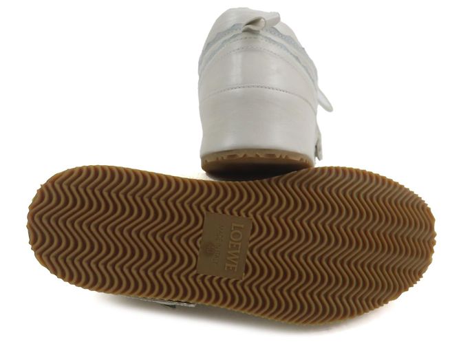 Dekonstruierte Leder-Sneaker von Loewe Weiß Hellblau - Ansicht 5