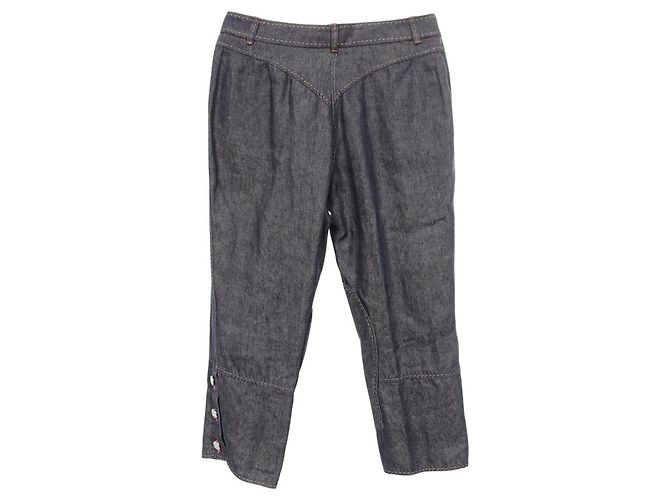 Pantalones de denim de seda CIRQUE MOLIER de Hermès Azul Azul marino - vista 2