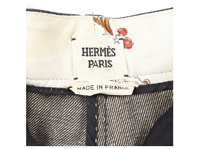 Pantalones de denim de seda CIRQUE MOLIER de Hermès Azul Azul marino - vista 3