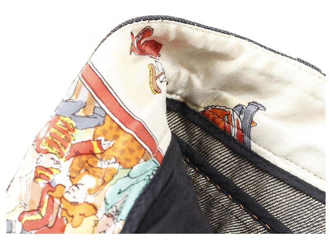 Pantalones de denim de seda CIRQUE MOLIER de Hermès Azul Azul marino - vista 7