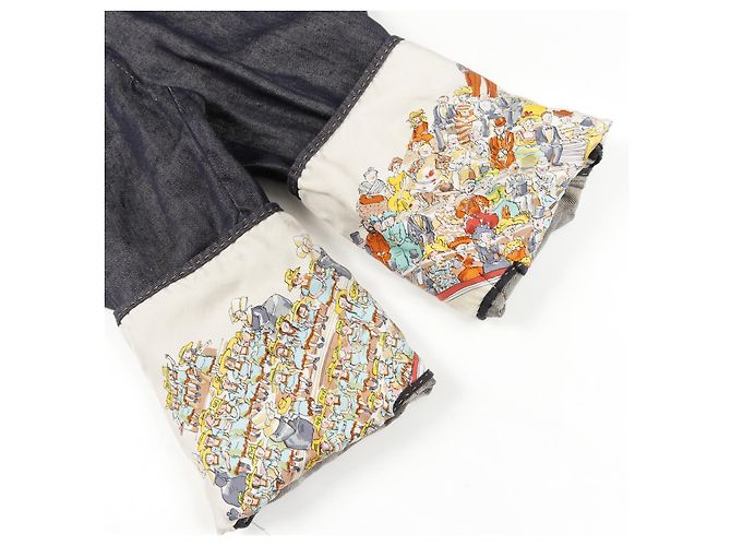 Pantalones de denim de seda CIRQUE MOLIER de Hermès Azul Azul marino - vista 8