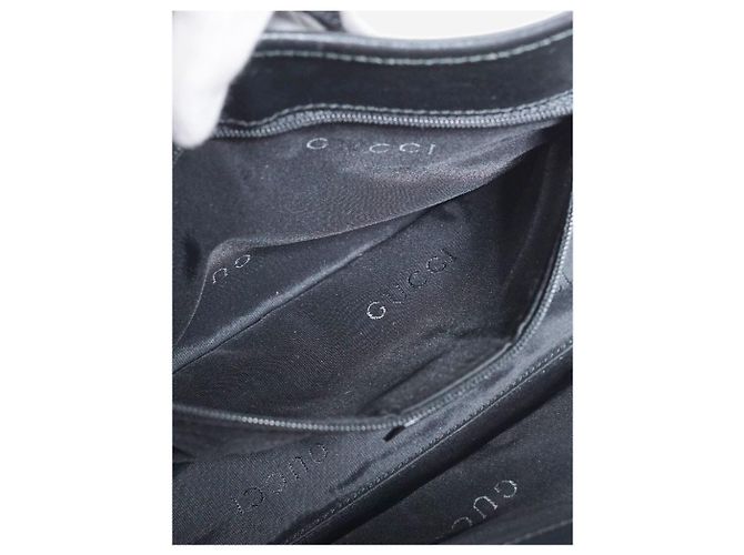 Gucci Borsa in tela e pelle nera Jackie Nero - vista 11