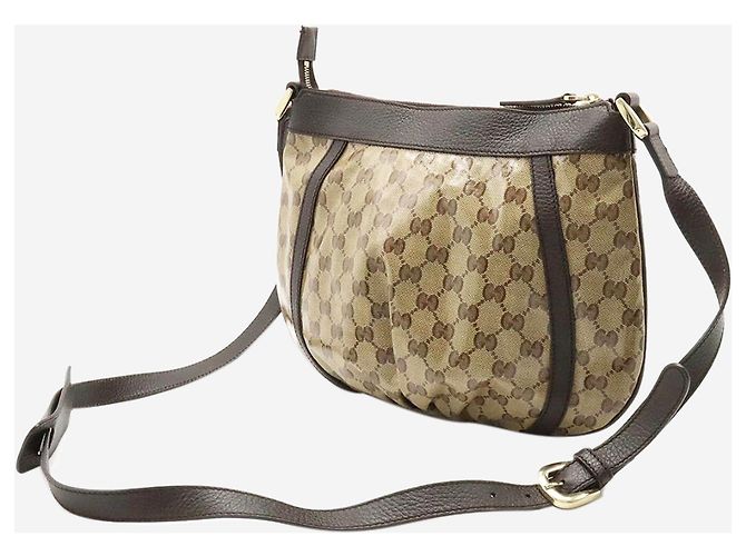 Gucci Braune GG-Canvas-beschichtete Schultertasche - Ansicht 2