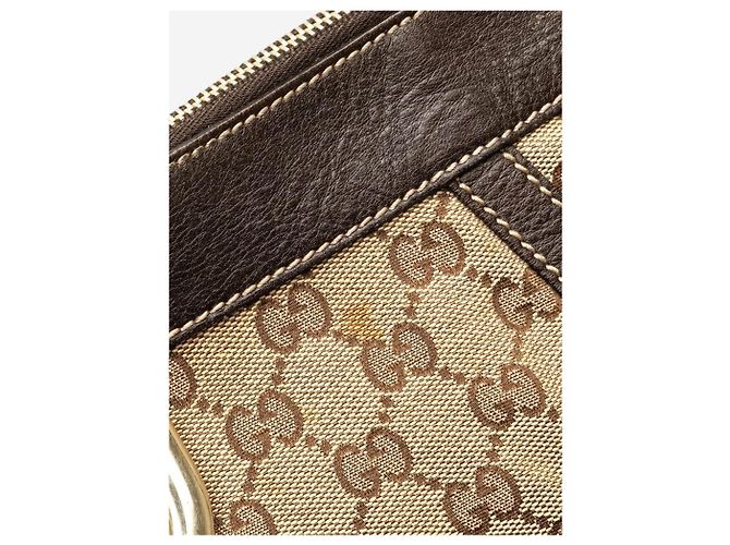 Gucci Borsa a spalla in tela GG marrone Abbey - vista 10