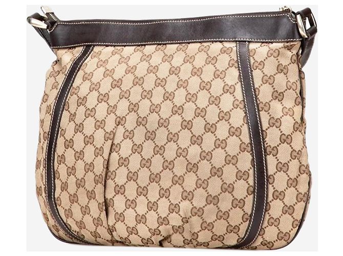 Gucci Borsa a spalla in tela GG marrone Abbey - vista 2