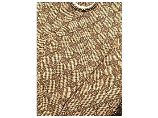 Gucci Borsa a spalla in tela GG marrone Abbey - vista 9