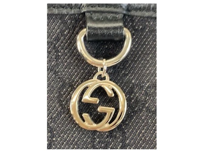Gucci Borsa tote in tela GG nera e pelle Nero - vista 10