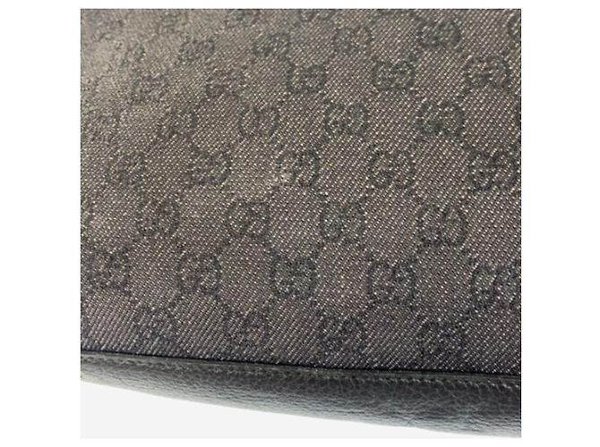 Gucci Borsa tote in tela GG nera e pelle Nero - vista 11