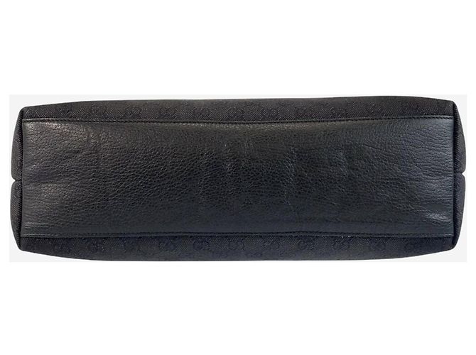 Gucci Borsa tote in tela GG nera e pelle Nero - vista 14