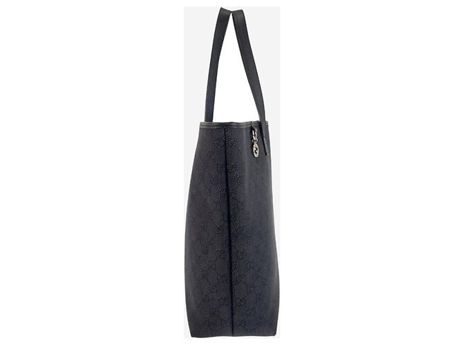 Gucci Borsa tote in tela GG nera e pelle Nero - vista 15
