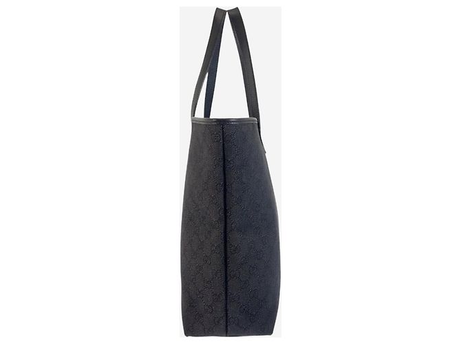 Gucci Borsa tote in tela GG nera e pelle Nero - vista 16