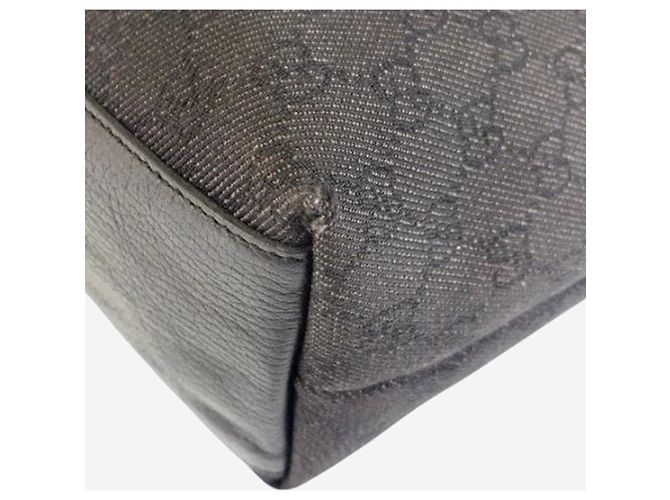 Gucci Borsa tote in tela GG nera e pelle Nero - vista 4