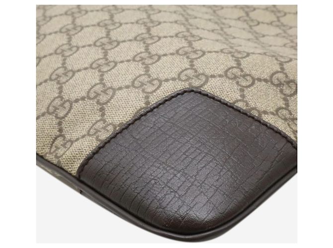 Gucci Borsa a spalla in tela e pelle GG Supreme marrone - vista 3