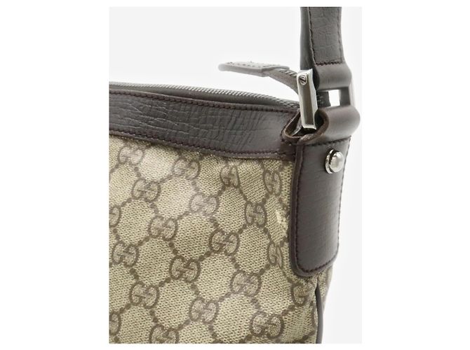 Gucci Borsa a spalla in tela e pelle GG Supreme marrone - vista 4
