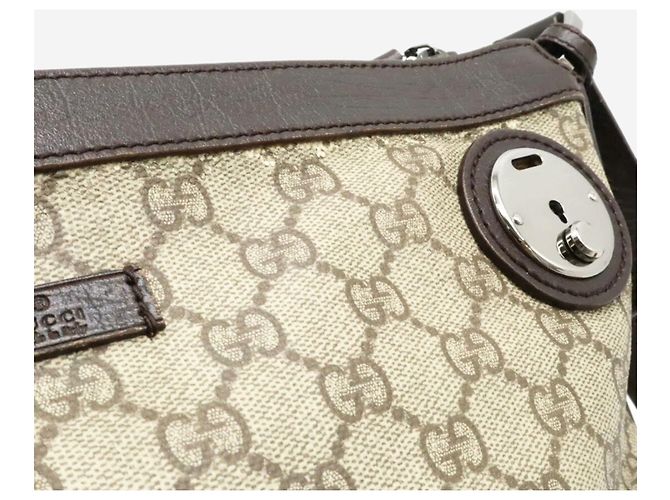 Gucci Borsa a spalla in tela e pelle GG Supreme marrone - vista 8