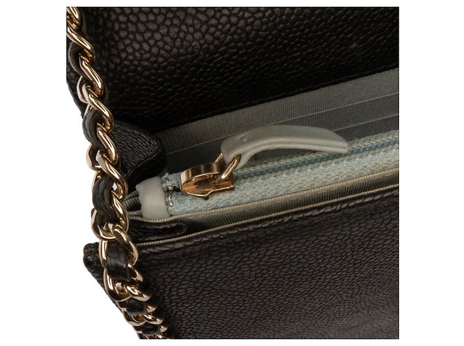 Wallet On Chain Cartera de cadena cuadrada de caviar acolchado negro Paris Cuba de Chanel - vista 7
