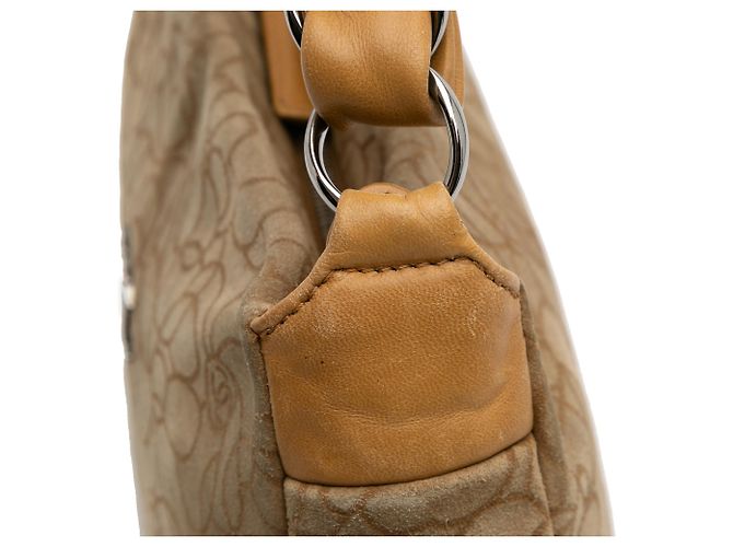 Chanel Hobo Camelia in Suede Marrone CC Marrone chiaro - vista 10