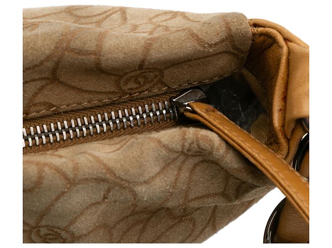 Chanel Hobo Camelia in Suede Marrone CC Marrone chiaro - vista 7